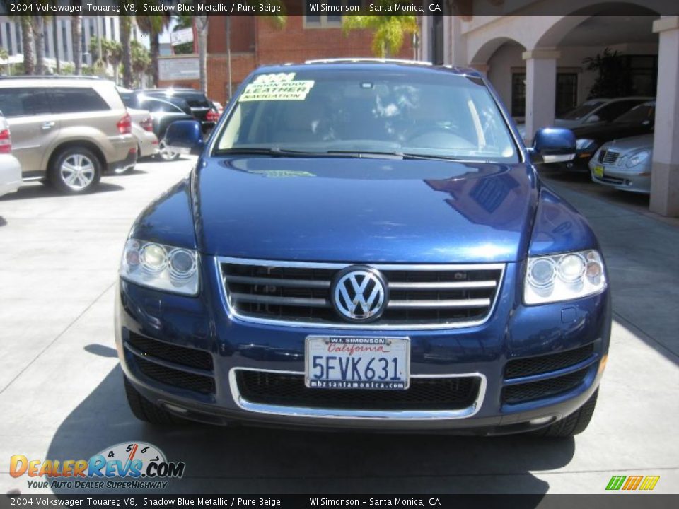 2004 Volkswagen Touareg V8 Shadow Blue Metallic / Pure Beige Photo #10