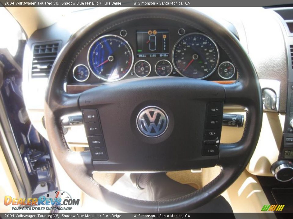 2004 Volkswagen Touareg V8 Shadow Blue Metallic / Pure Beige Photo #23