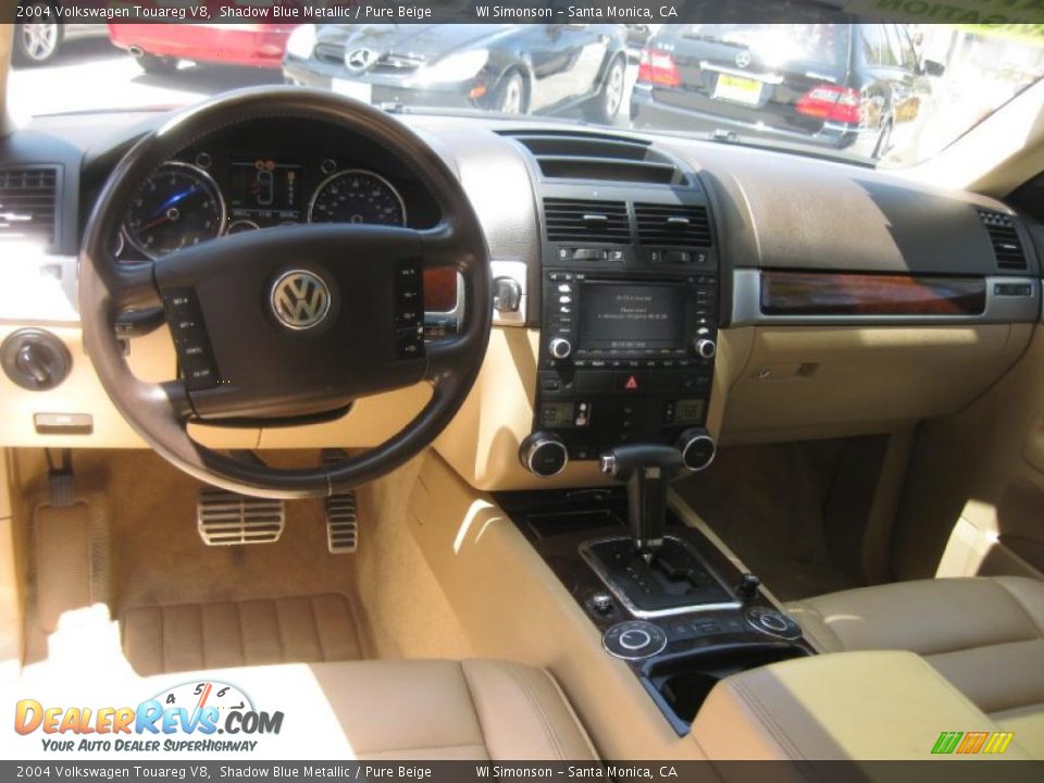 2004 Volkswagen Touareg V8 Shadow Blue Metallic / Pure Beige Photo #27