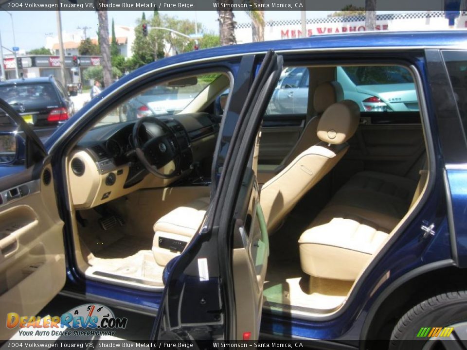 2004 Volkswagen Touareg V8 Shadow Blue Metallic / Pure Beige Photo #28