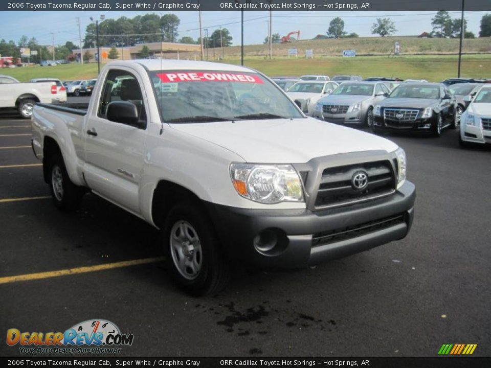 2006 Toyota Tacoma Regular Cab Super White / Graphite Gray Photo #2