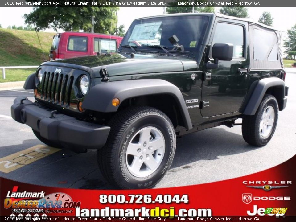 2010 Jeep Wrangler Sport 4x4 Natural Green Pearl / Dark Slate Gray/Medium Slate Gray Photo #1