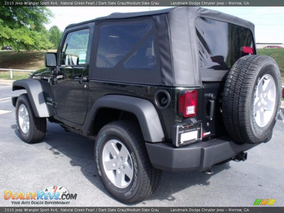 2010 Jeep Wrangler Sport 4x4 Natural Green Pearl / Dark Slate Gray/Medium Slate Gray Photo #2