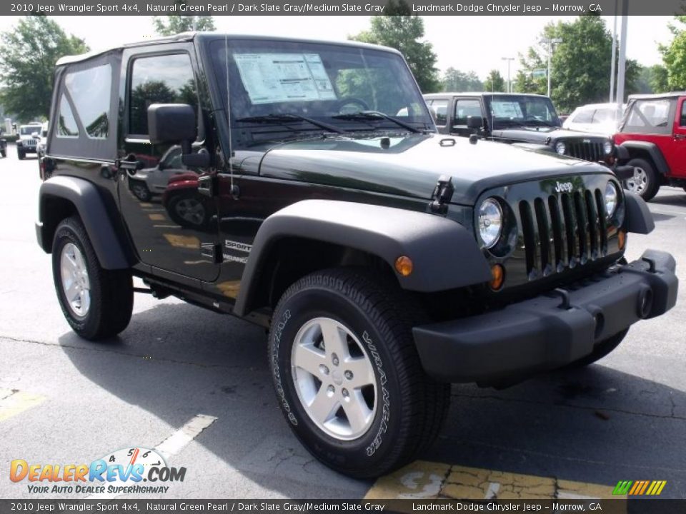 2010 Jeep Wrangler Sport 4x4 Natural Green Pearl / Dark Slate Gray/Medium Slate Gray Photo #4