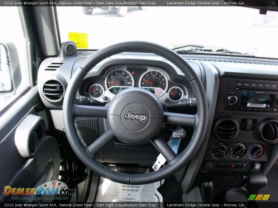 2010 Jeep Wrangler Sport 4x4 Natural Green Pearl / Dark Slate Gray/Medium Slate Gray Photo #12