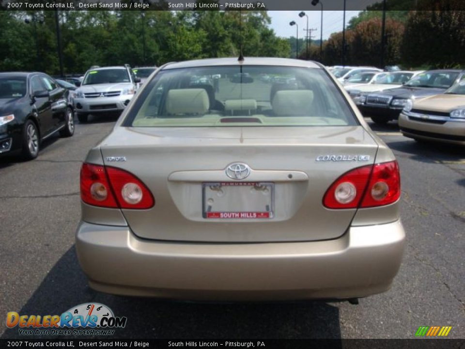 2007 Toyota Corolla LE Desert Sand Mica / Beige Photo #3