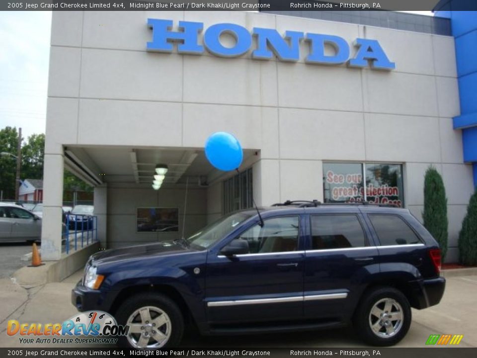 2005 Jeep Grand Cherokee Limited 4x4 Midnight Blue Pearl / Dark Khaki/Light Graystone Photo #1