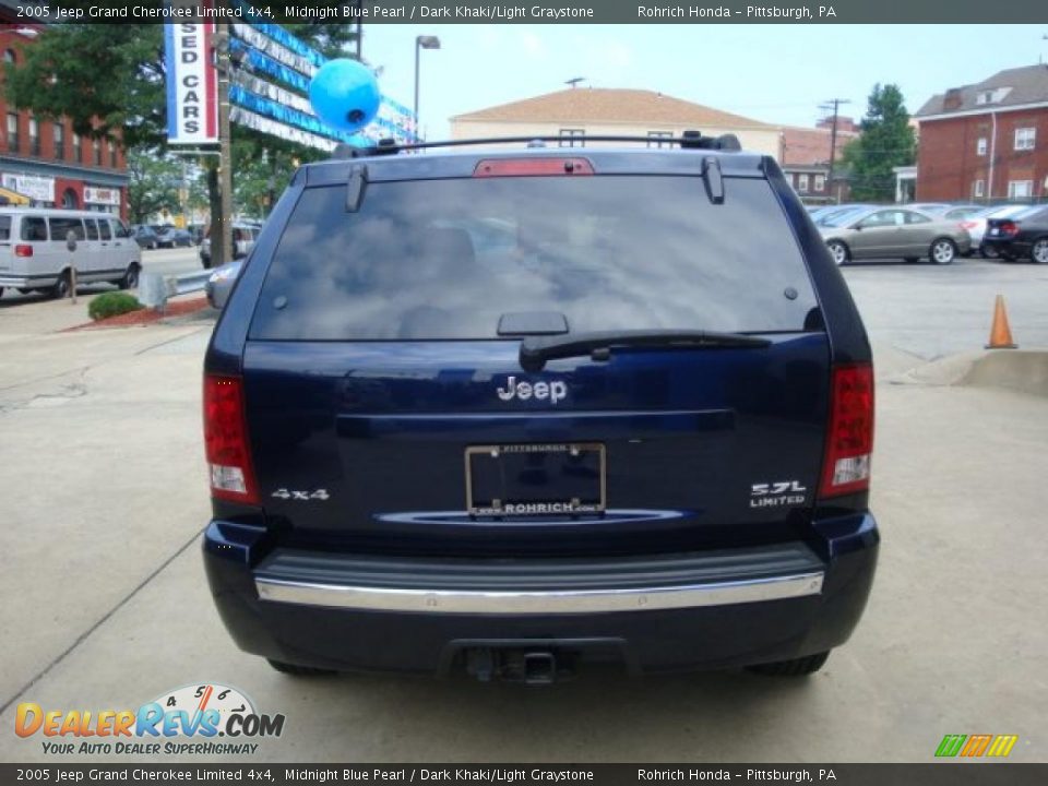 2005 Jeep Grand Cherokee Limited 4x4 Midnight Blue Pearl / Dark Khaki/Light Graystone Photo #3