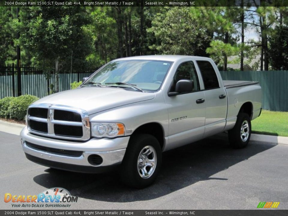 2004 Dodge Ram 1500 SLT Quad Cab 4x4 Bright Silver Metallic / Taupe Photo #1