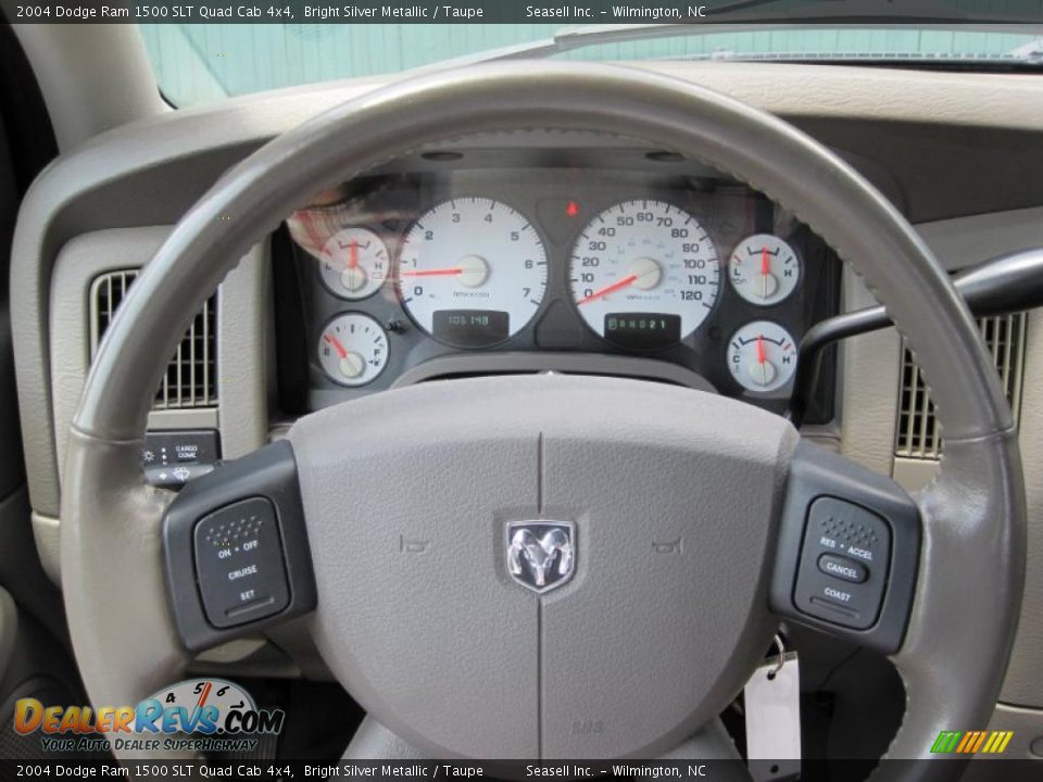2004 Dodge Ram 1500 SLT Quad Cab 4x4 Bright Silver Metallic / Taupe Photo #4