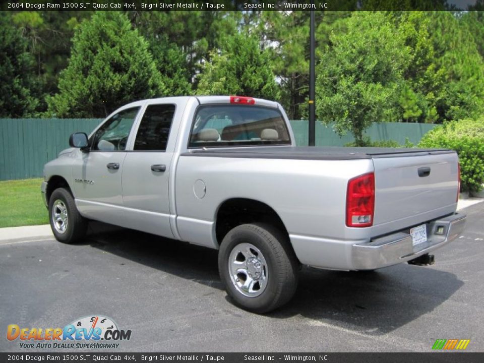 2004 Dodge Ram 1500 SLT Quad Cab 4x4 Bright Silver Metallic / Taupe Photo #15