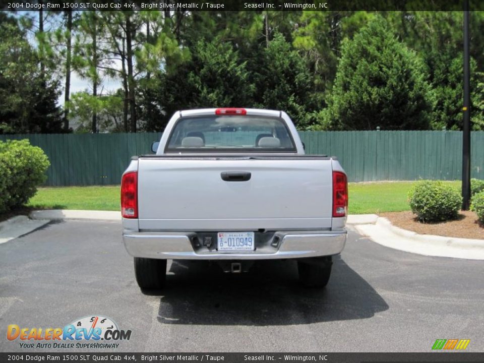 2004 Dodge Ram 1500 SLT Quad Cab 4x4 Bright Silver Metallic / Taupe Photo #16