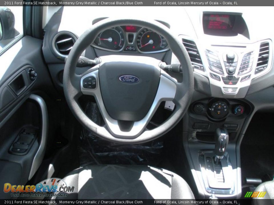 2011 Ford Fiesta SE Hatchback Monterey Grey Metallic / Charcoal Black/Blue Cloth Photo #7