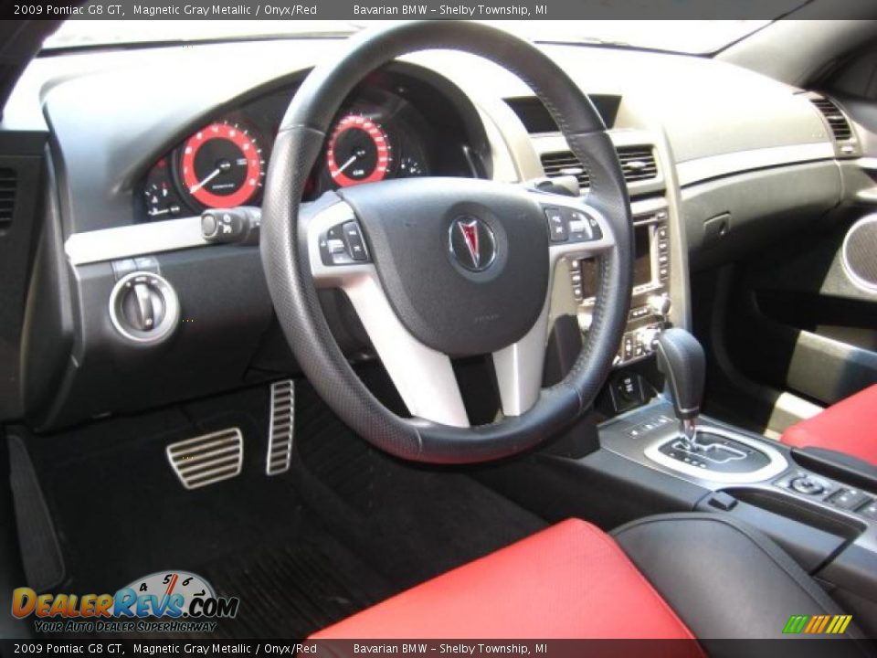 2009 Pontiac G8 GT Magnetic Gray Metallic / Onyx/Red Photo #13