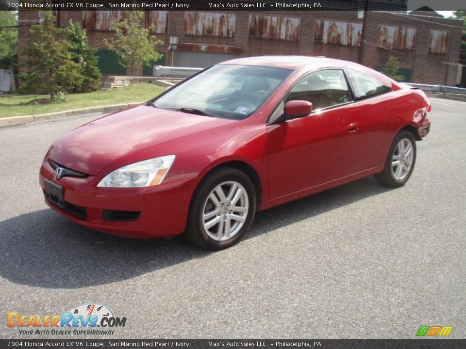 2004 Honda Accord EX V6 Coupe San Marino Red Pearl / Ivory Photo #1