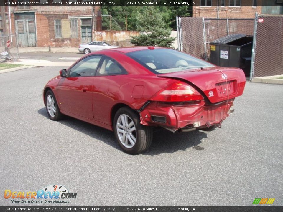 2004 Honda Accord EX V6 Coupe San Marino Red Pearl / Ivory Photo #2