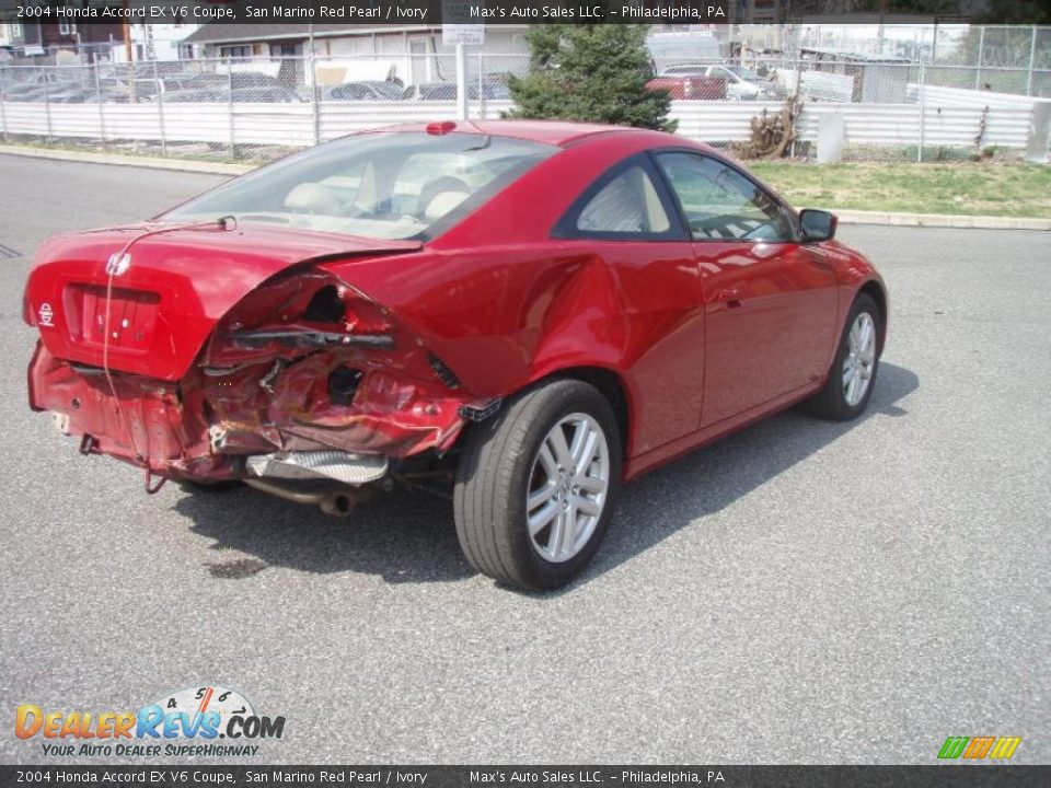2004 Honda Accord EX V6 Coupe San Marino Red Pearl / Ivory Photo #3