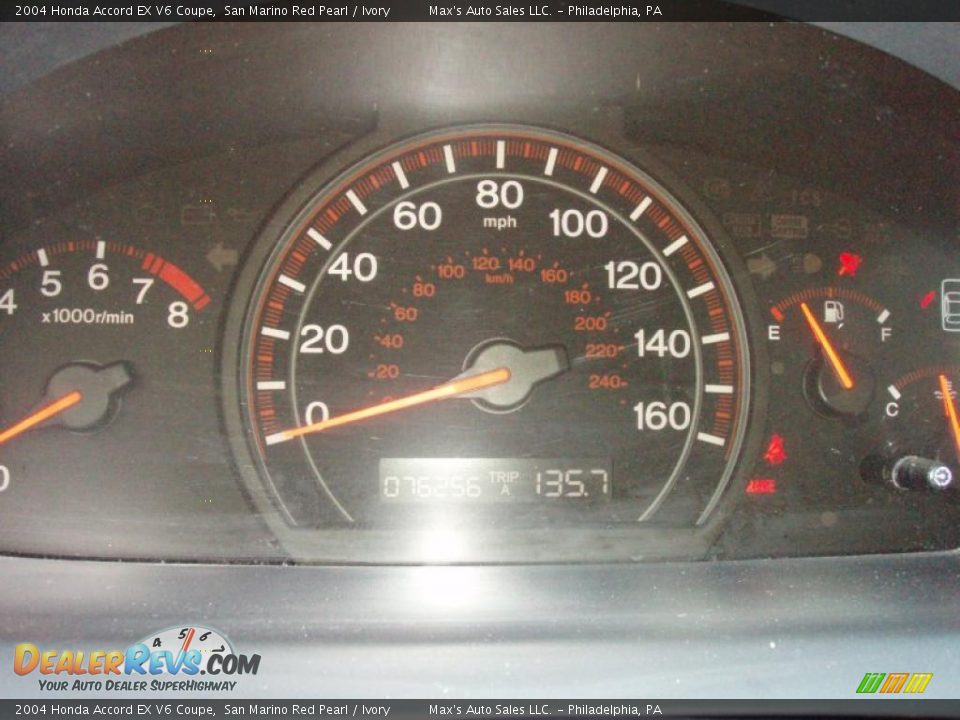 2004 Honda Accord EX V6 Coupe San Marino Red Pearl / Ivory Photo #9