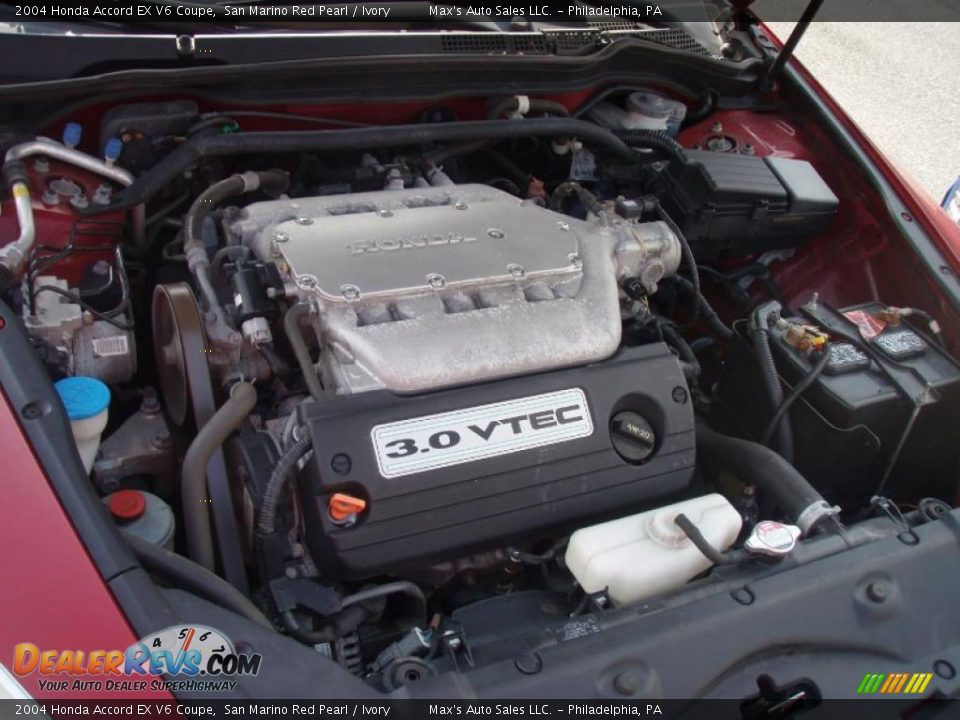 2004 Honda Accord EX V6 Coupe San Marino Red Pearl / Ivory Photo #11