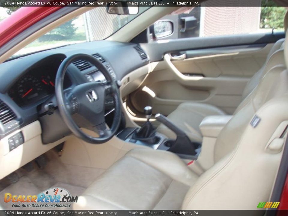 2004 Honda Accord EX V6 Coupe San Marino Red Pearl / Ivory Photo #12