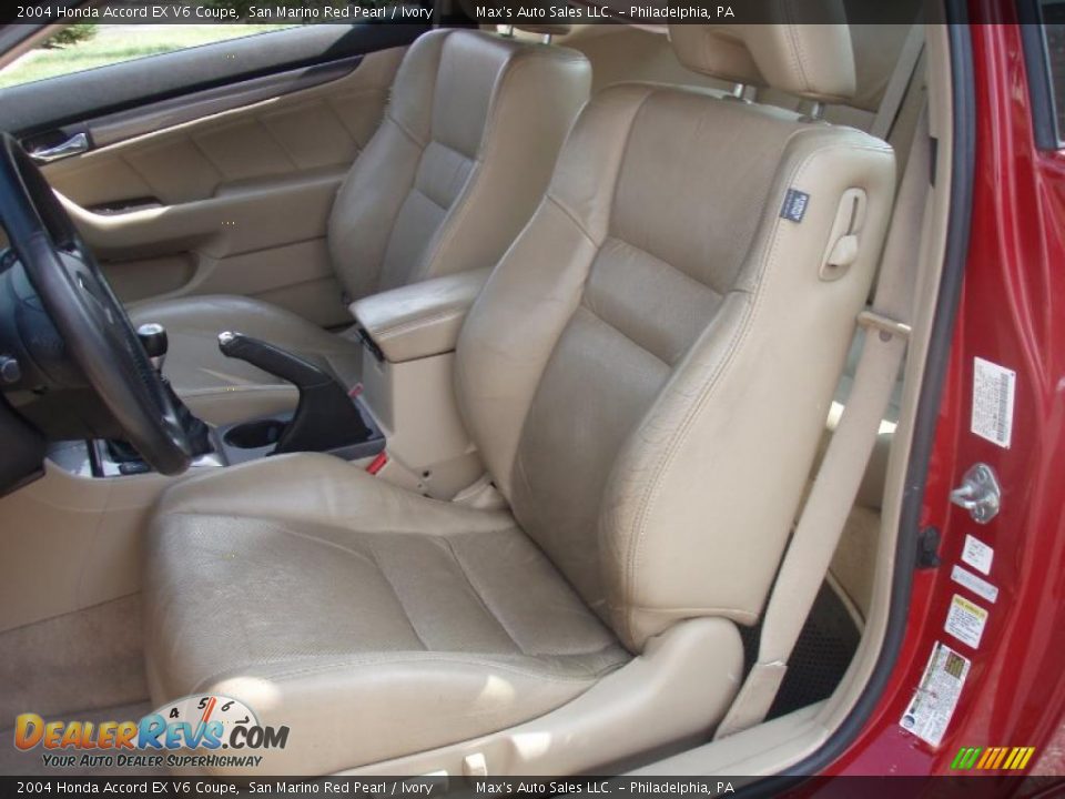 2004 Honda Accord EX V6 Coupe San Marino Red Pearl / Ivory Photo #13