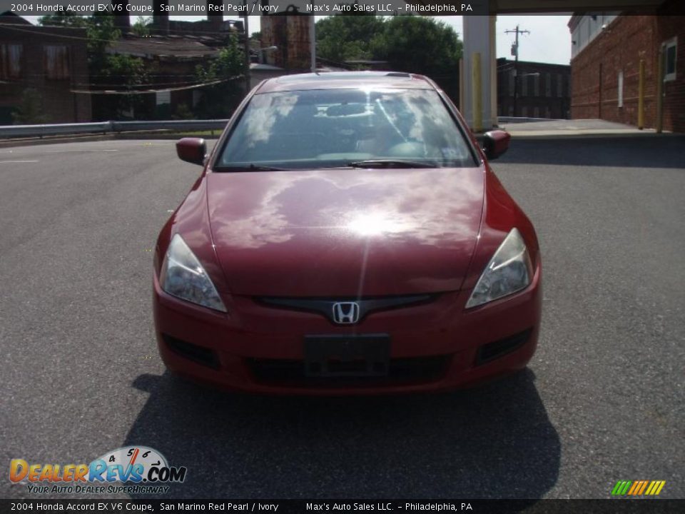 2004 Honda Accord EX V6 Coupe San Marino Red Pearl / Ivory Photo #17