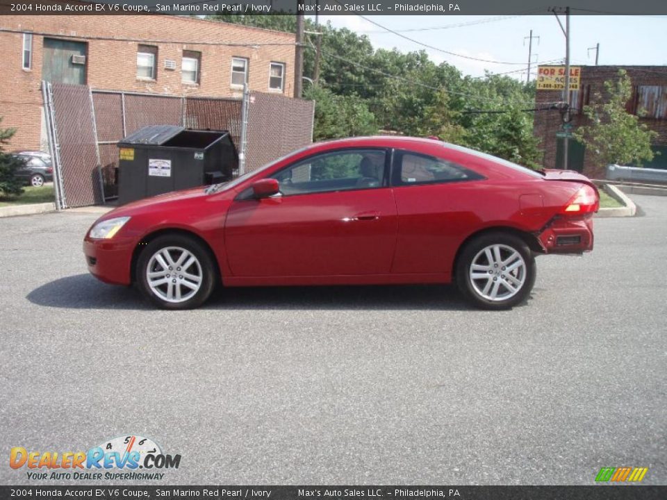 2004 Honda Accord EX V6 Coupe San Marino Red Pearl / Ivory Photo #18