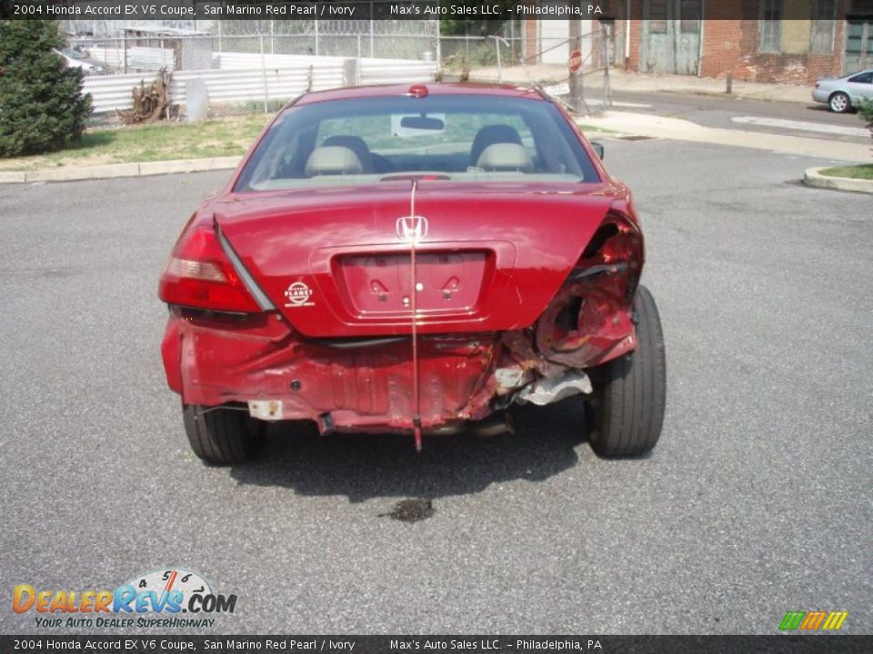 2004 Honda Accord EX V6 Coupe San Marino Red Pearl / Ivory Photo #19
