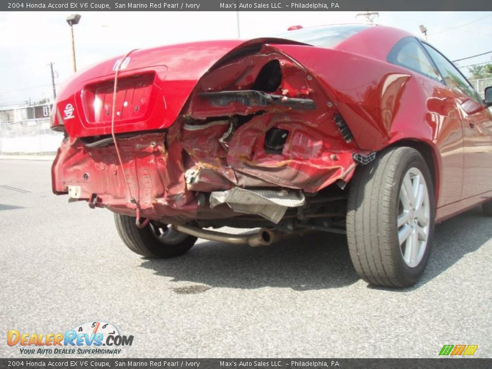 2004 Honda Accord EX V6 Coupe San Marino Red Pearl / Ivory Photo #21