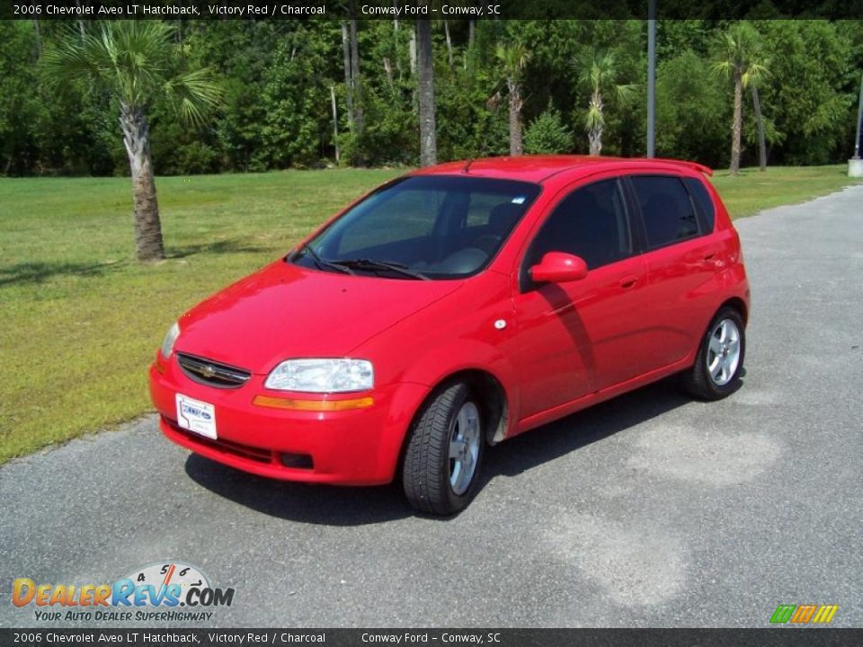 2006 Chevrolet Aveo LT Hatchback Victory Red / Charcoal Photo #1