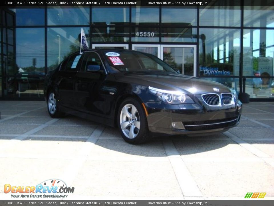2008 BMW 5 Series 528i Sedan Black Sapphire Metallic / Black Dakota Leather Photo #1