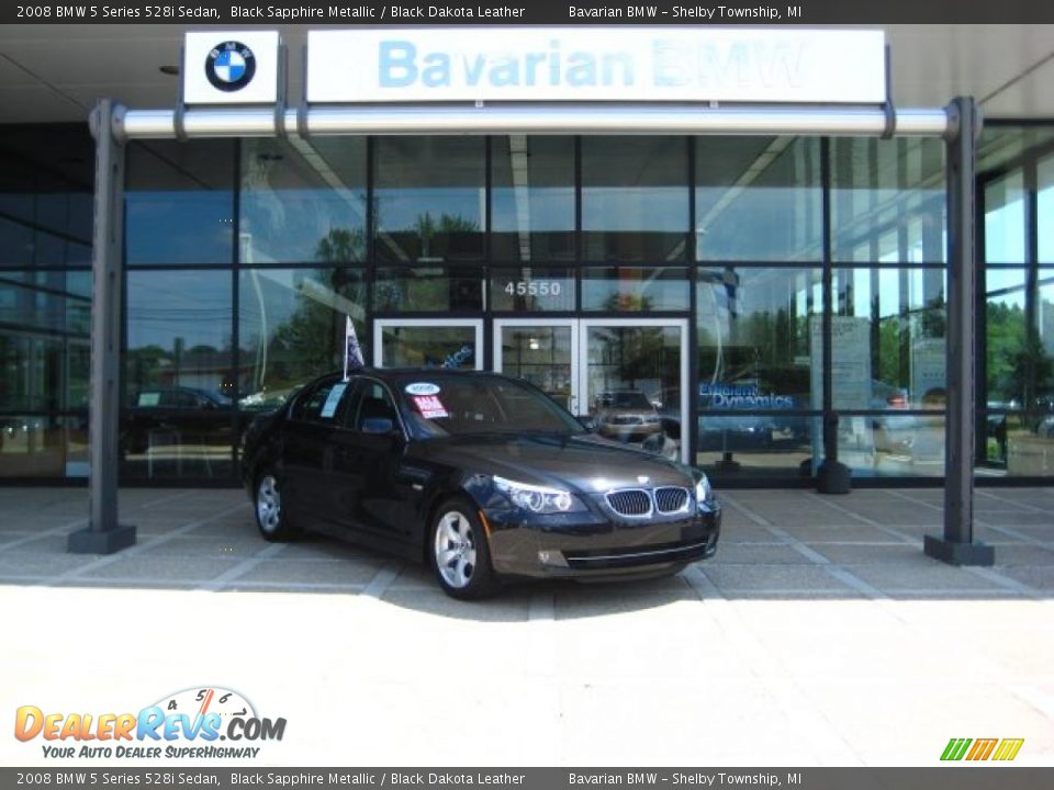 2008 BMW 5 Series 528i Sedan Black Sapphire Metallic / Black Dakota Leather Photo #2