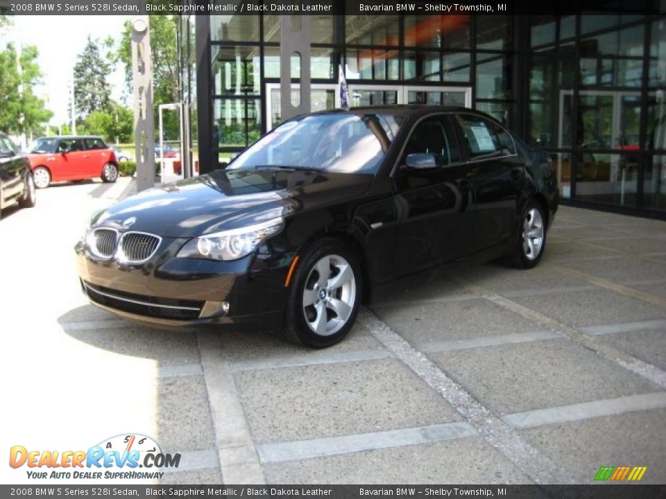2008 BMW 5 Series 528i Sedan Black Sapphire Metallic / Black Dakota Leather Photo #4