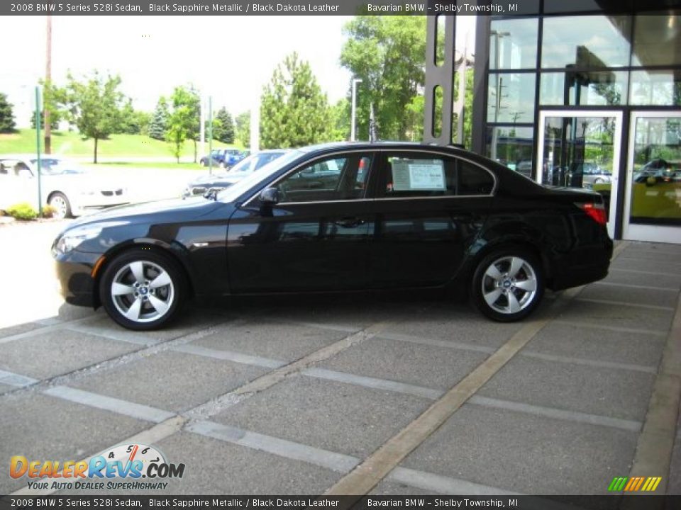 2008 BMW 5 Series 528i Sedan Black Sapphire Metallic / Black Dakota Leather Photo #5