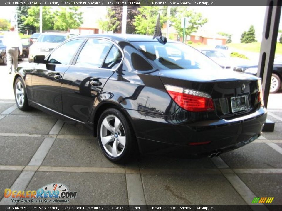 2008 BMW 5 Series 528i Sedan Black Sapphire Metallic / Black Dakota Leather Photo #6