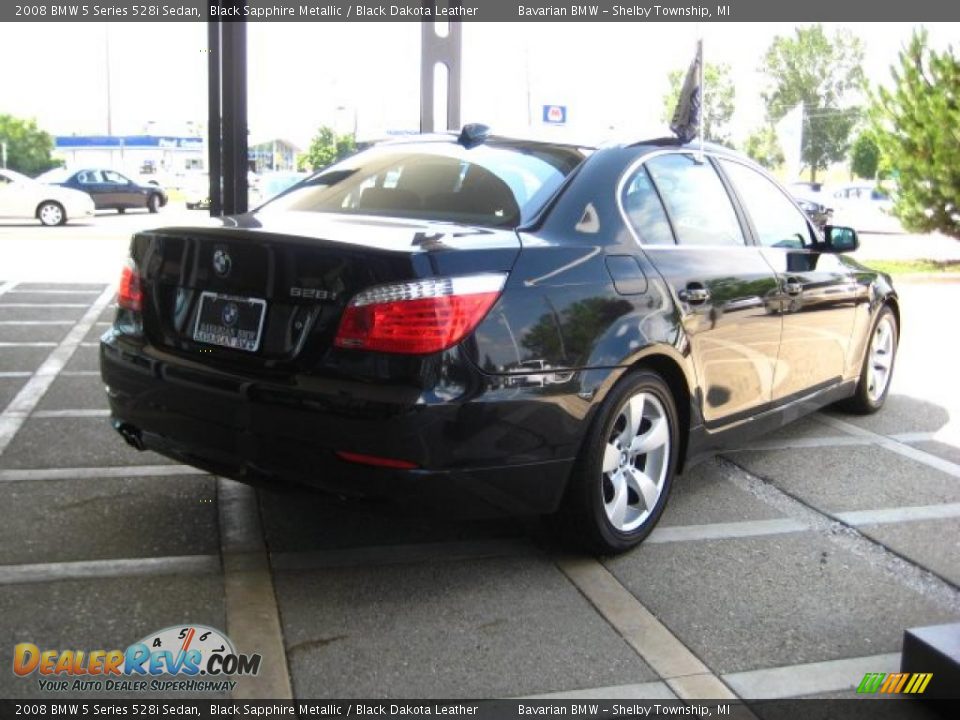 2008 BMW 5 Series 528i Sedan Black Sapphire Metallic / Black Dakota Leather Photo #8