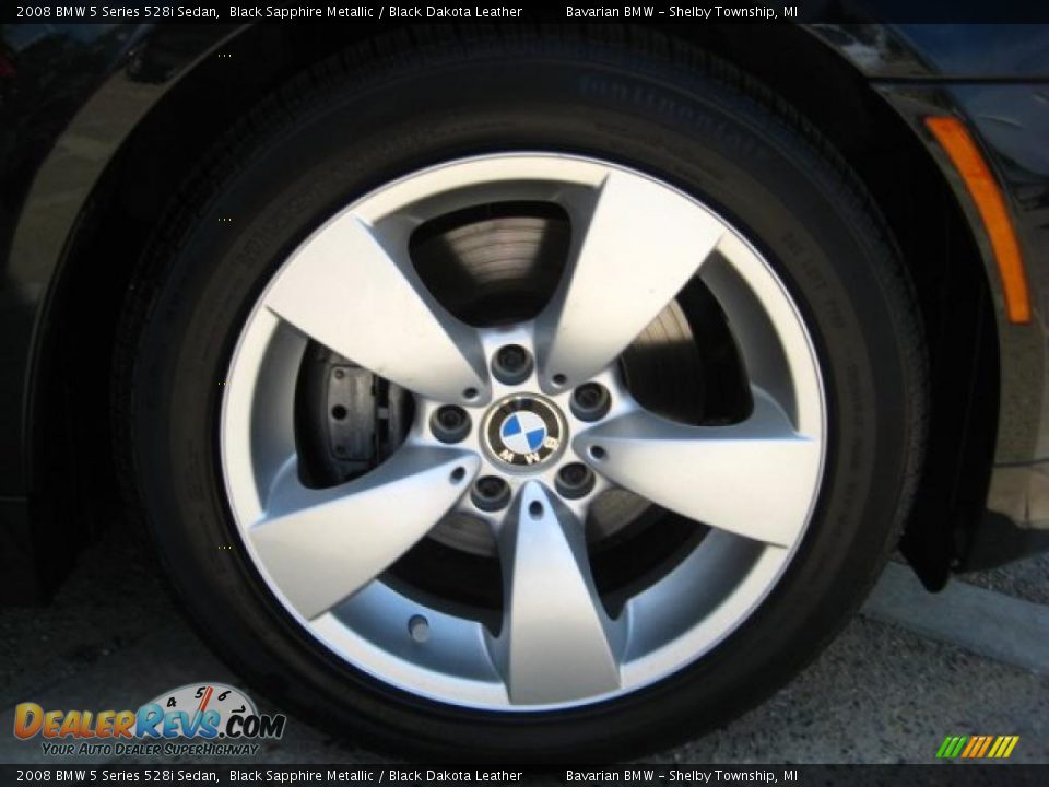 2008 BMW 5 Series 528i Sedan Black Sapphire Metallic / Black Dakota Leather Photo #10