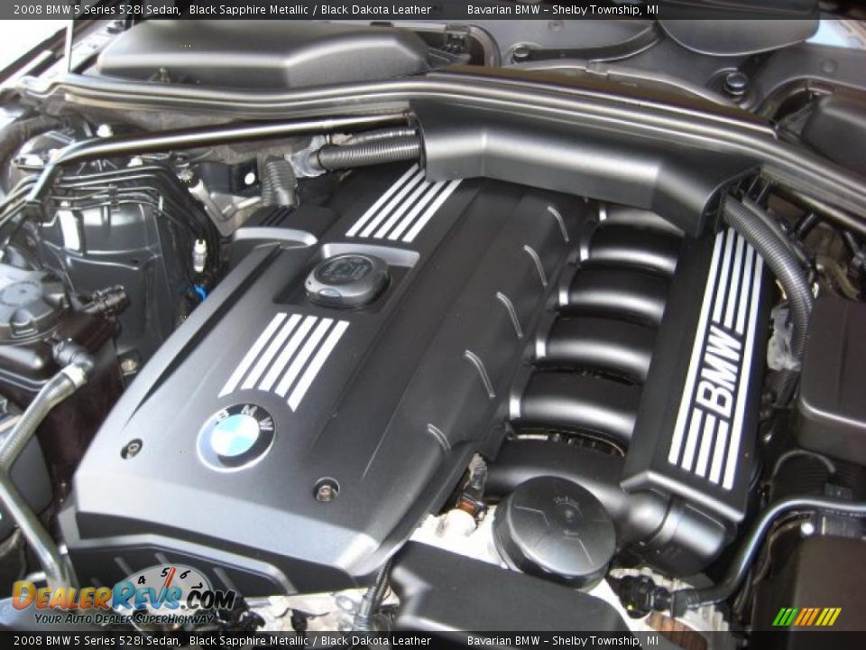2008 BMW 5 Series 528i Sedan Black Sapphire Metallic / Black Dakota Leather Photo #12