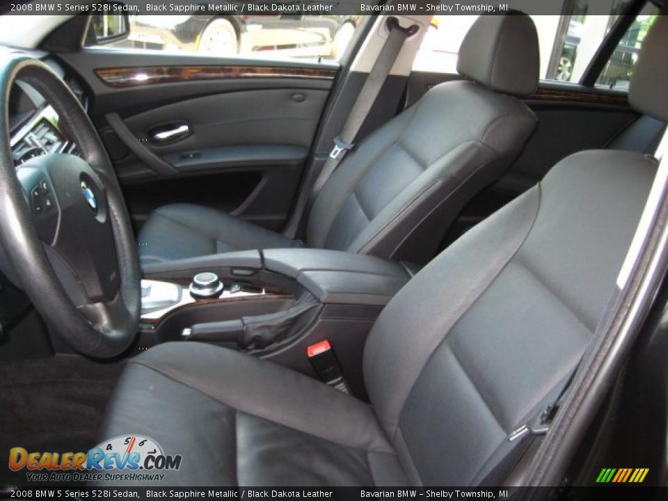 2008 BMW 5 Series 528i Sedan Black Sapphire Metallic / Black Dakota Leather Photo #14