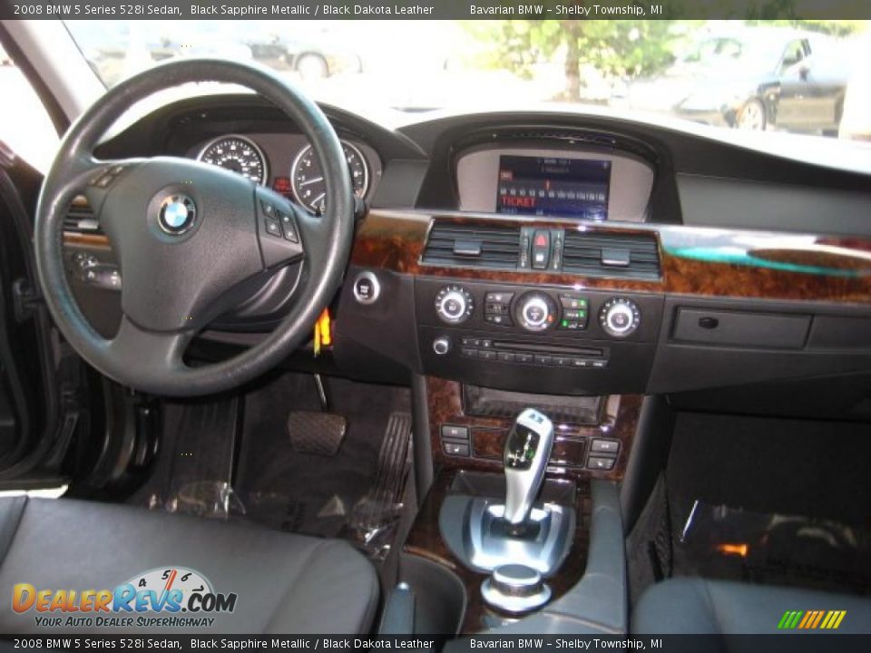 2008 BMW 5 Series 528i Sedan Black Sapphire Metallic / Black Dakota Leather Photo #17