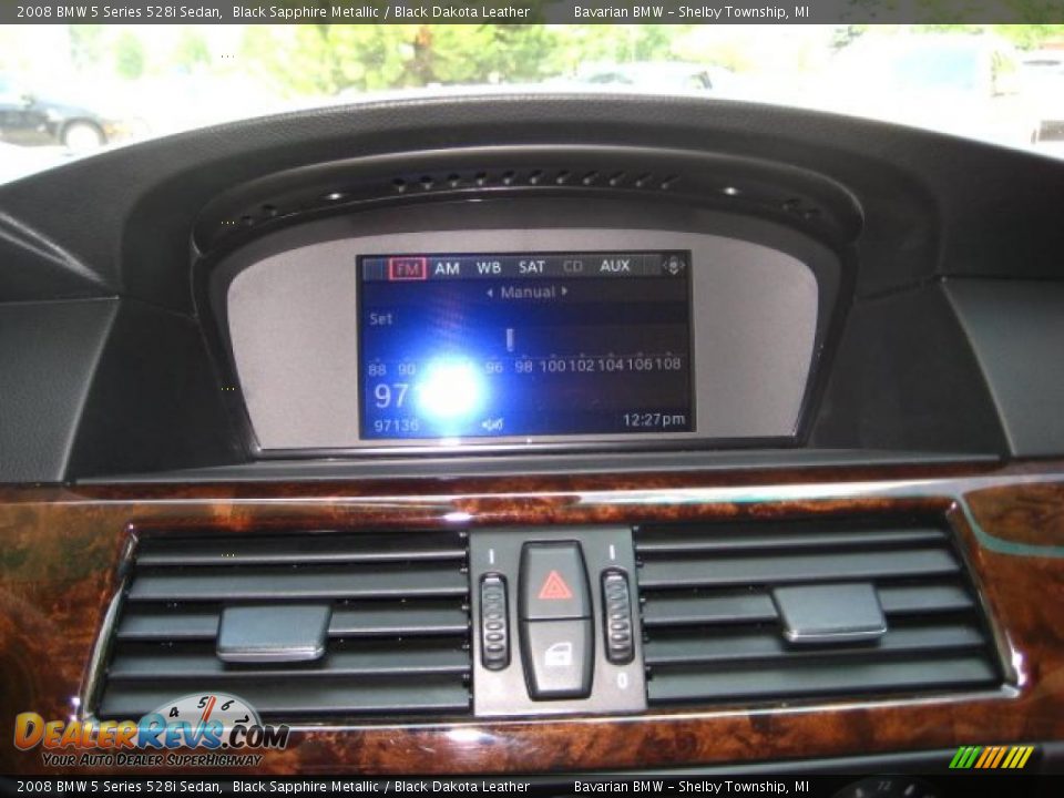 2008 BMW 5 Series 528i Sedan Black Sapphire Metallic / Black Dakota Leather Photo #21