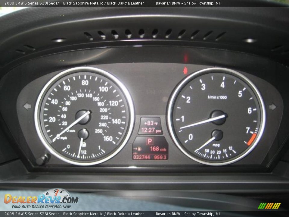 2008 BMW 5 Series 528i Sedan Black Sapphire Metallic / Black Dakota Leather Photo #23