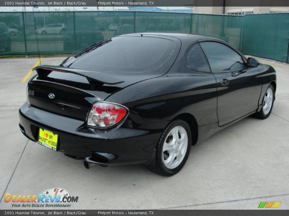 2001 Hyundai Tiburon Jet Black / Black/Gray Photo #3