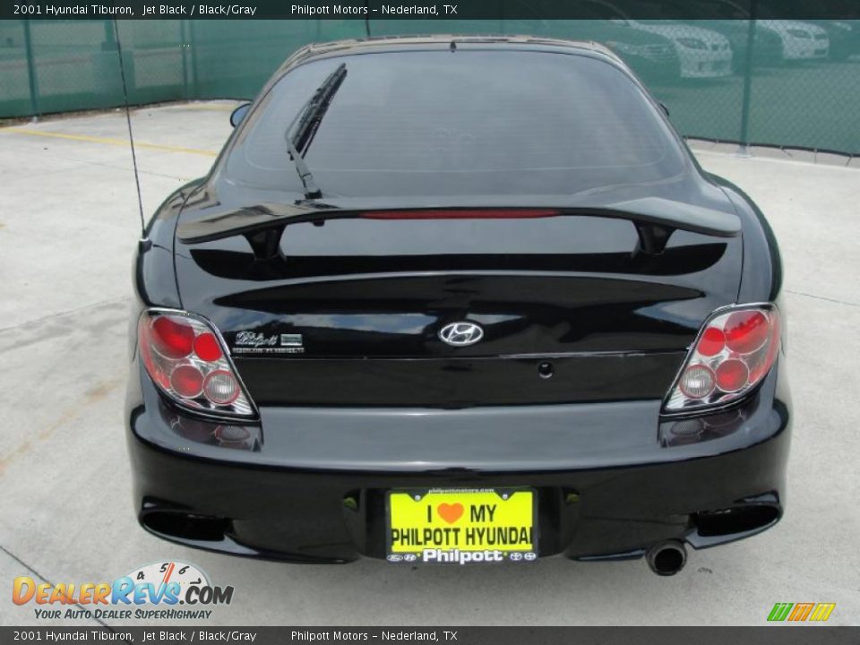 2001 Hyundai Tiburon Jet Black / Black/Gray Photo #4