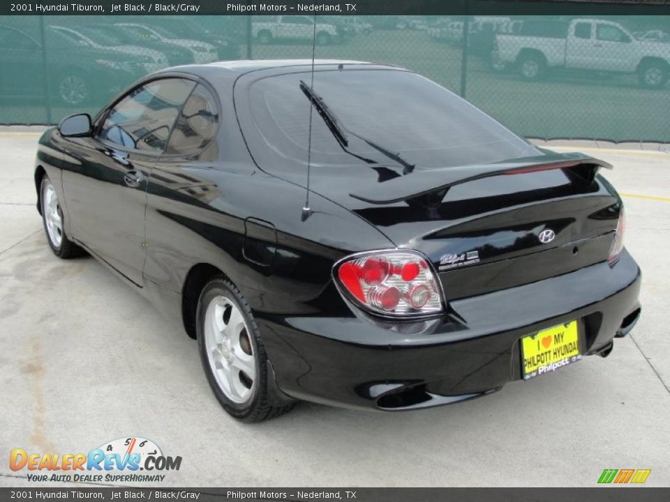 2001 Hyundai Tiburon Jet Black / Black/Gray Photo #5
