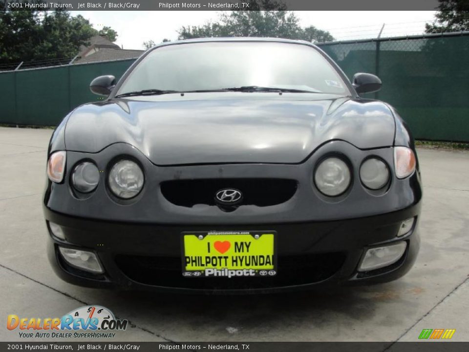 2001 Hyundai Tiburon Jet Black / Black/Gray Photo #9