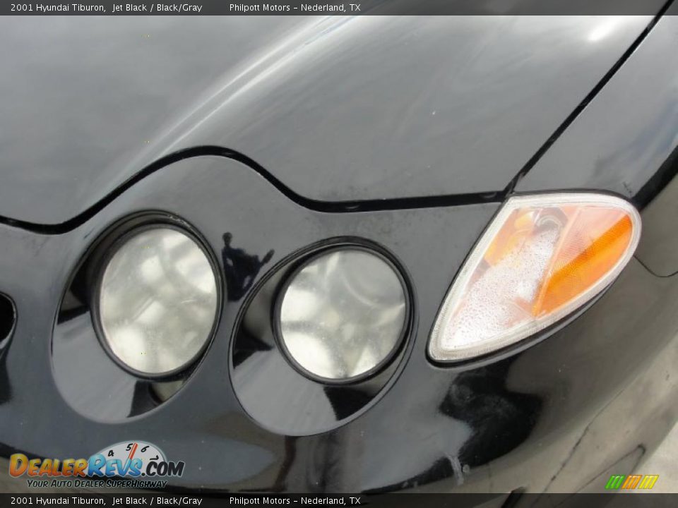 2001 Hyundai Tiburon Jet Black / Black/Gray Photo #10