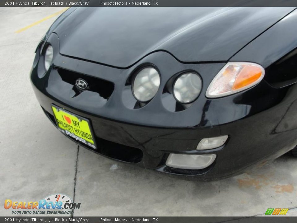 2001 Hyundai Tiburon Jet Black / Black/Gray Photo #12