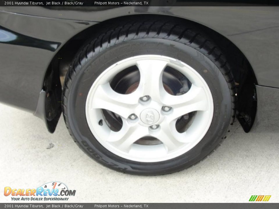 2001 Hyundai Tiburon Jet Black / Black/Gray Photo #15
