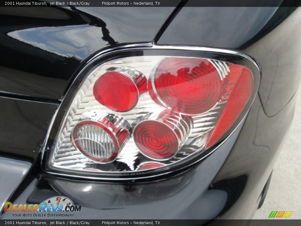 2001 Hyundai Tiburon Jet Black / Black/Gray Photo #20